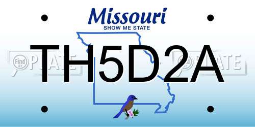 TH5D2A Missouri License Plate
