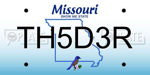 TH5D3R Missouri License Plate