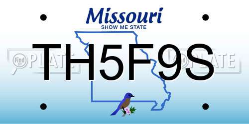 TH5F9S Missouri License Plate