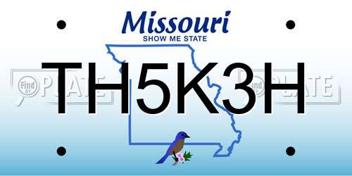 TH5K3H Missouri License Plate