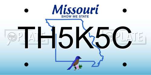 TH5K5C Missouri License Plate