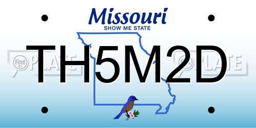 TH5M2D Missouri License Plate