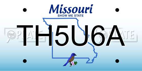 TH5U6A Missouri License Plate