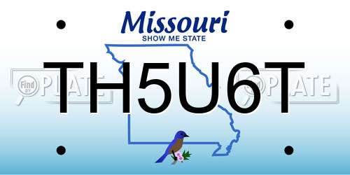 TH5U6T Missouri License Plate