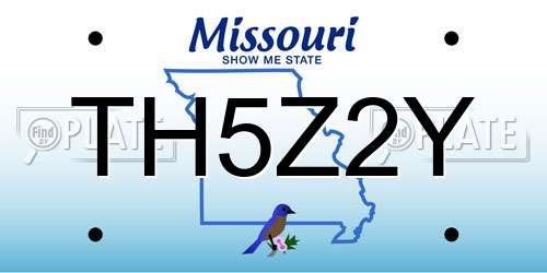 TH5Z2Y Missouri License Plate