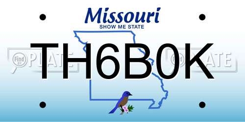 TH6B0K Missouri License Plate