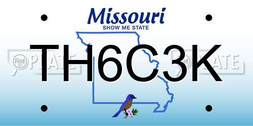 TH6C3K Missouri License Plate