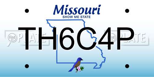 TH6C4P Missouri License Plate