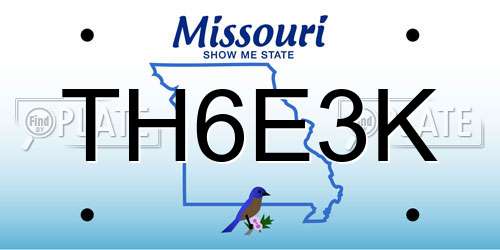 TH6E3K Missouri License Plate