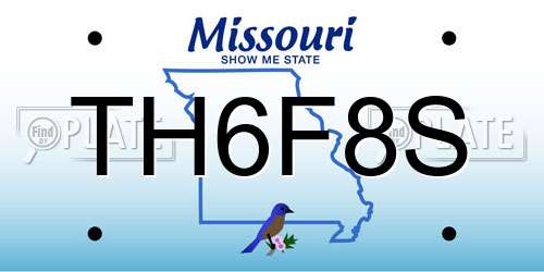 TH6F8S Missouri License Plate