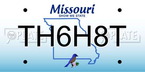 TH6H8T Missouri License Plate
