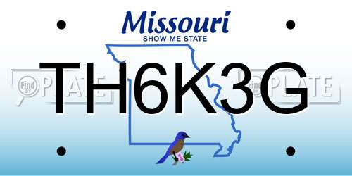 TH6K3G Missouri License Plate