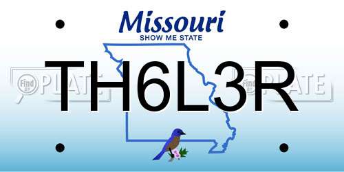 TH6L3R Missouri License Plate
