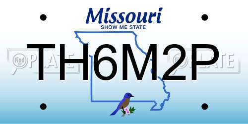 TH6M2P Missouri License Plate
