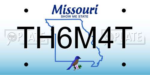 TH6M4T Missouri License Plate
