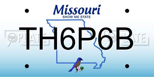 TH6P6B Missouri License Plate