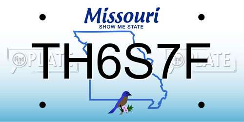 TH6S7F Missouri License Plate