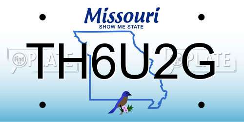TH6U2G Missouri License Plate