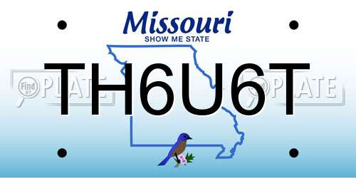 TH6U6T Missouri License Plate