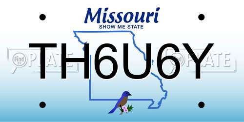 TH6U6Y Missouri License Plate