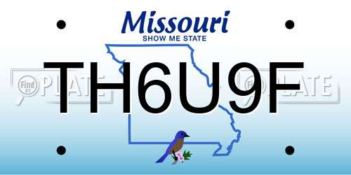 TH6U9F Missouri License Plate