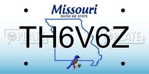 TH6V6Z Missouri License Plate