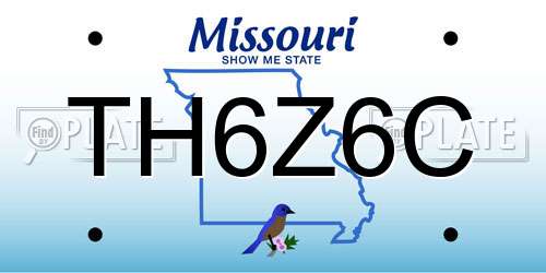 TH6Z6C Missouri License Plate
