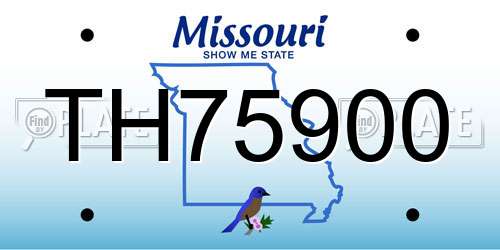 TH75900 Missouri License Plate