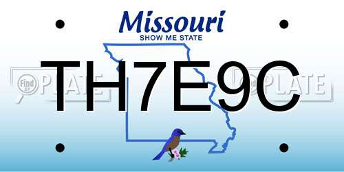 TH7E9C Missouri License Plate