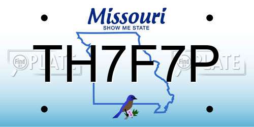 TH7F7P Missouri License Plate