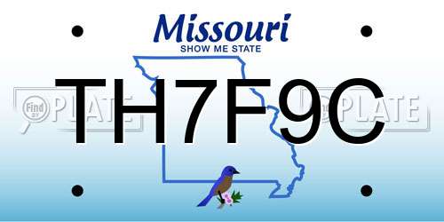 TH7F9C Missouri License Plate