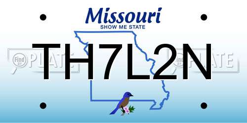 TH7L2N Missouri License Plate