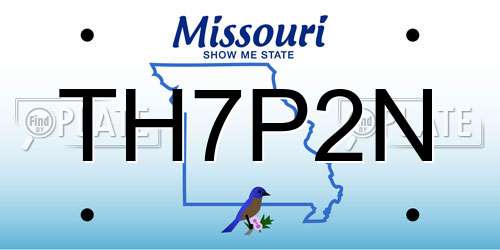 TH7P2N Missouri License Plate