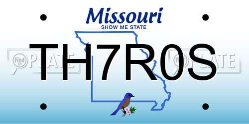 TH7R0S Missouri License Plate