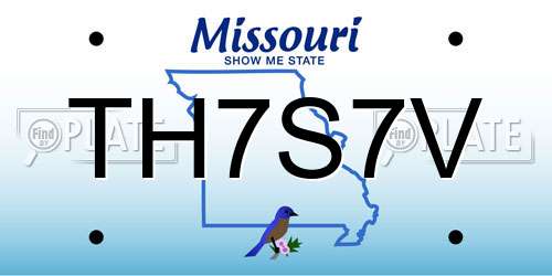 TH7S7V Missouri License Plate