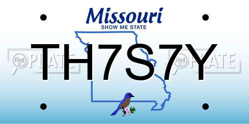 TH7S7Y Missouri License Plate
