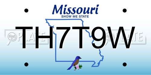 TH7T9W Missouri License Plate