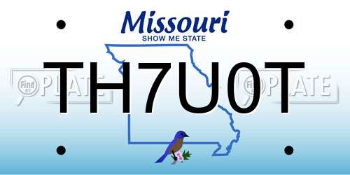 TH7U0T Missouri License Plate