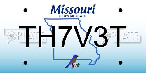 TH7V3T Missouri License Plate