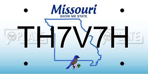 TH7V7H Missouri License Plate