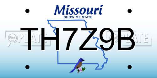 TH7Z9B Missouri License Plate