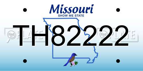 TH82222 Missouri License Plate