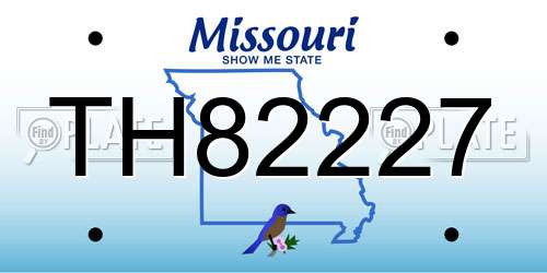 TH82227 Missouri License Plate