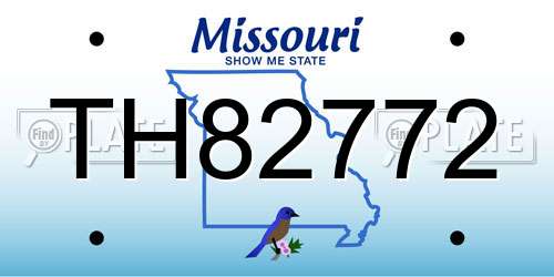 TH82772 Missouri License Plate
