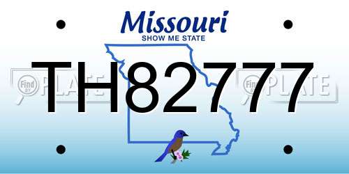 TH82777 Missouri License Plate