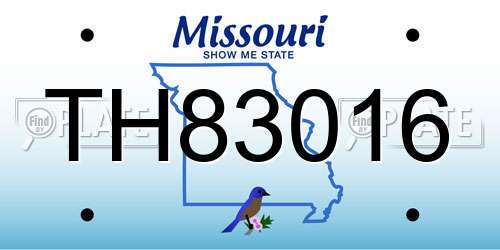 TH83016 Missouri License Plate