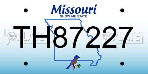 TH87227 Missouri License Plate