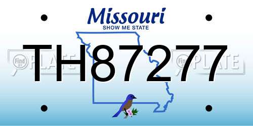 TH87277 Missouri License Plate