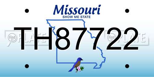 TH87722 Missouri License Plate