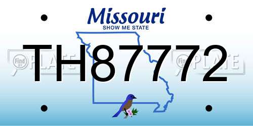 TH87772 Missouri License Plate